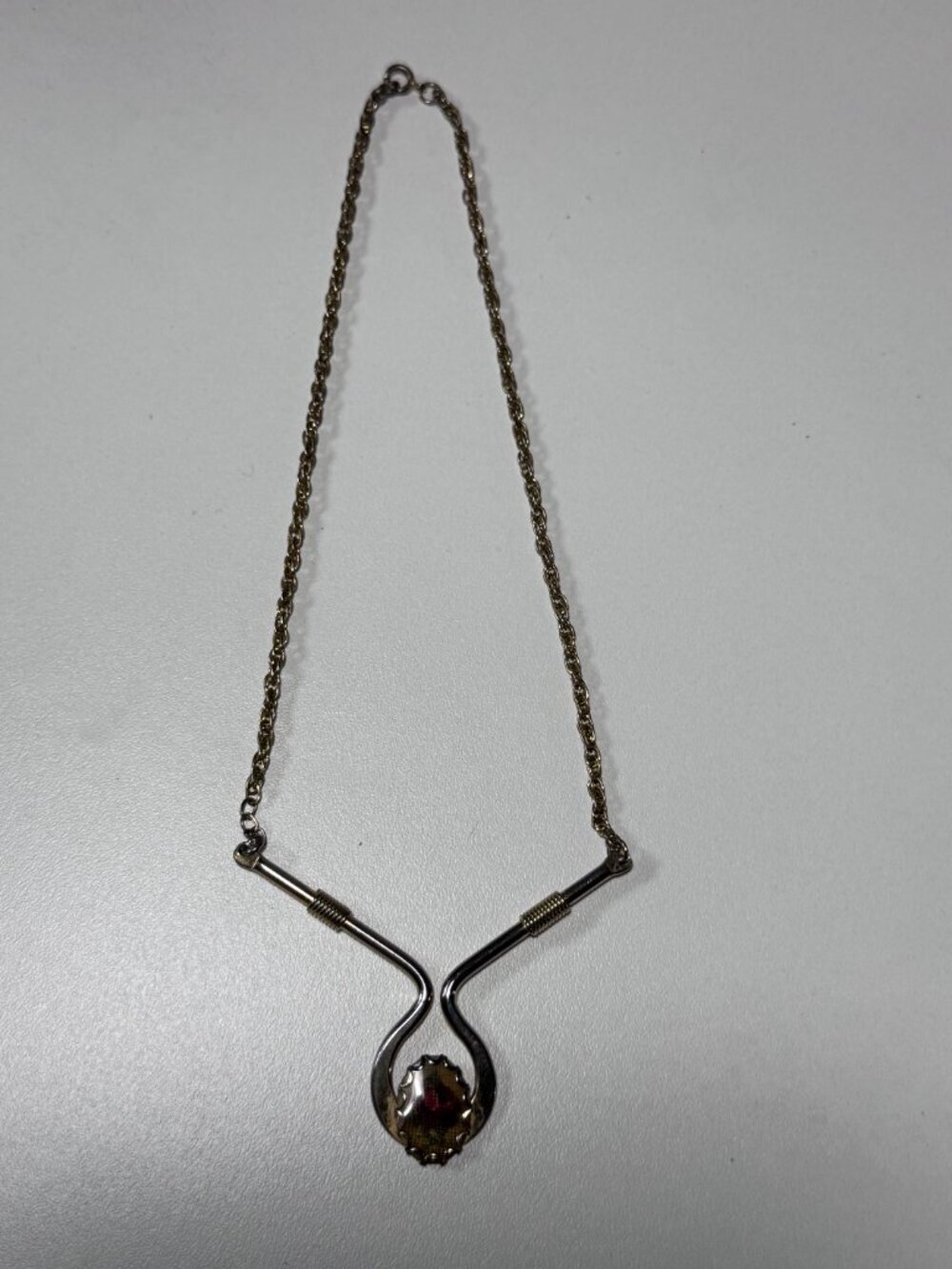 Vintage Silver Tone Floral Pendant Necklace Cottagecore Boho Retro - Picture 4 of 5